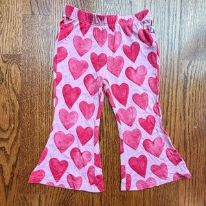 Posh Peanut Bamboo Heart Flared Pants 6-12 Months